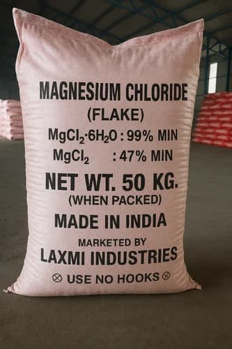 Magnesium chloride white flakes and crystalline powder used in water treatment, agriculture, food processing, textiles, and industrial manufacturing supplied by System Star Industrial in East Africa